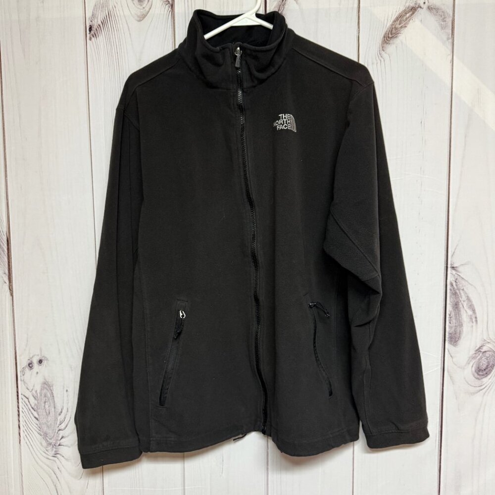 The North Face Full-Zip Fleece Jacket Men’s Large Black Zip Pockets Guc